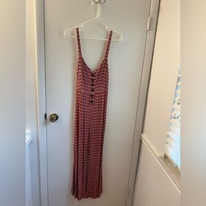 Stylish Red Patterned Women's Jumpsuit